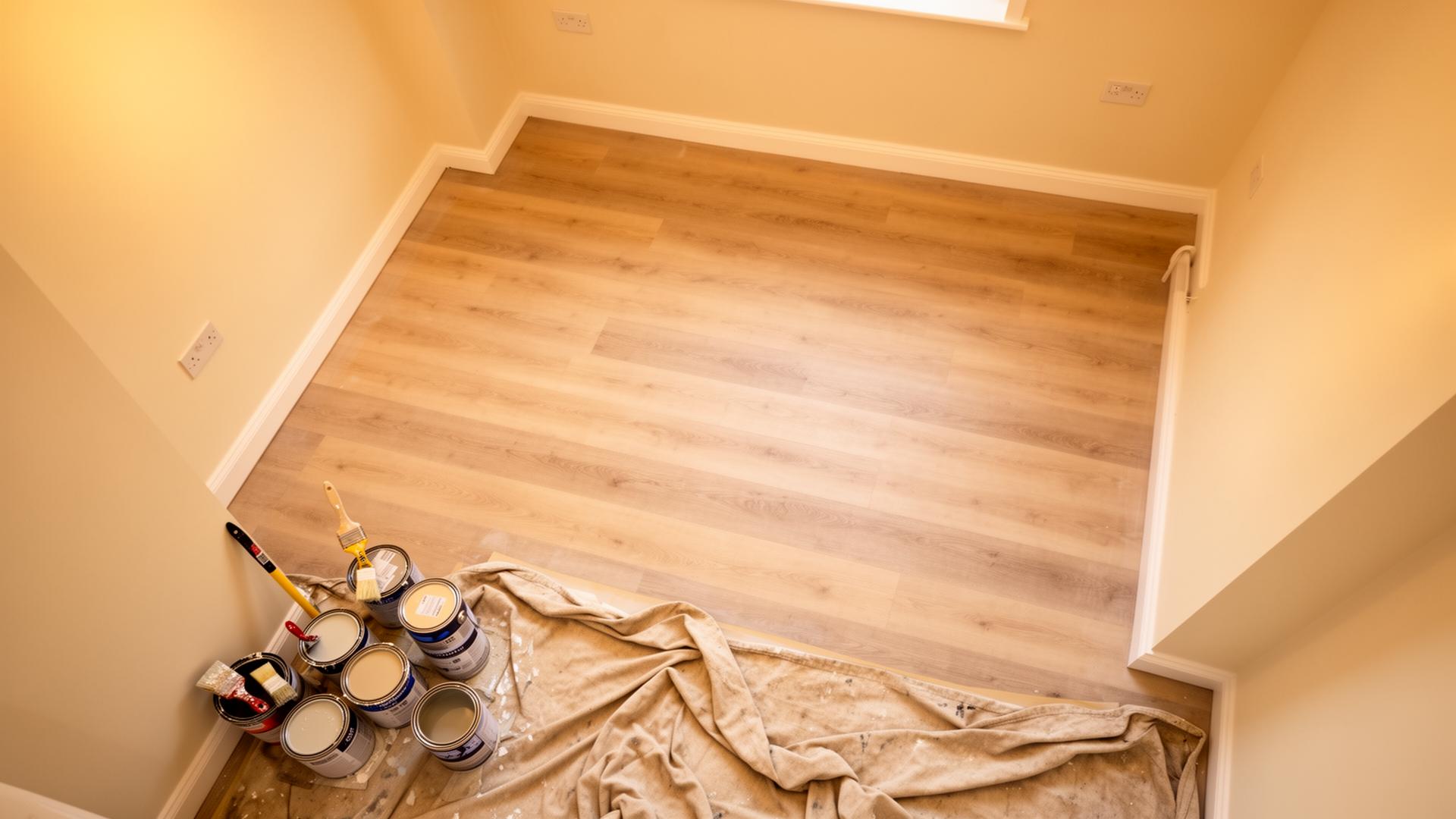 Finished interior with fresh floor and paint